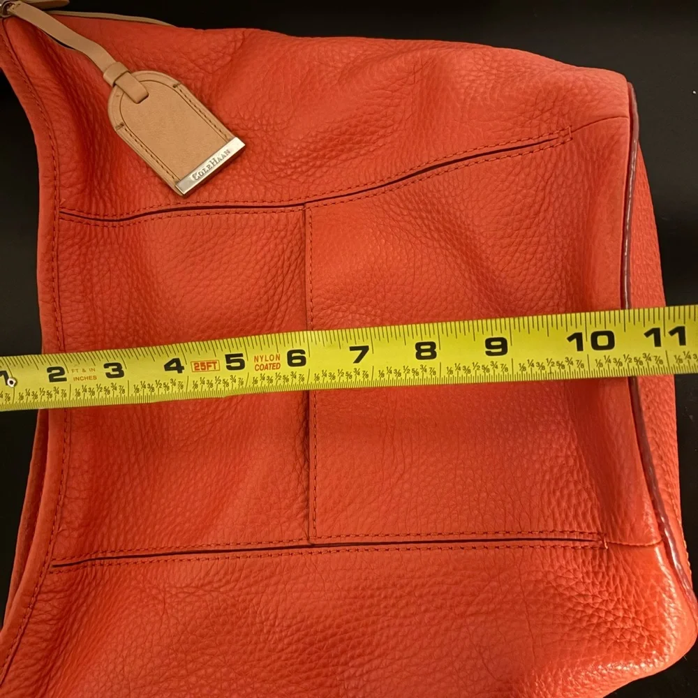 Cole Haan Orange Pebbled Leather Hobo - Picture 6 of 6